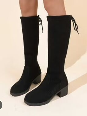 Time and Tru Black Over-The-Knee Boots Size 11 Wide NWT